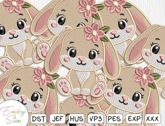 Download Cute Bunny Embroidery Patch Design - Design Collection