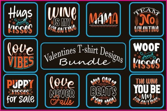 Download Valentines T-Shirt Designs Bundle - Design Collection