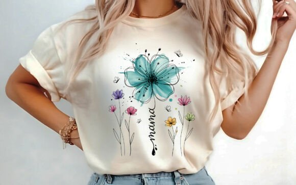 Download Boho Floral Mama T-shirt Design PNG - Design Collection