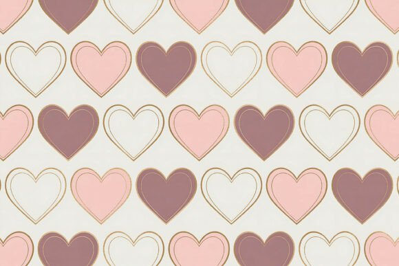 Download Rose Gold Heart Seamless Pattern Design - Design Collection
