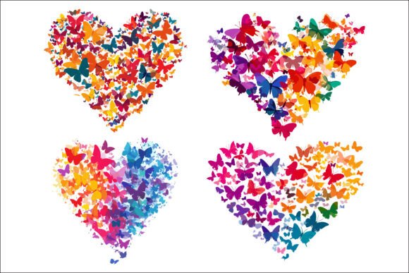 Download Romantic Butterfly Heart Design. - Design Collection