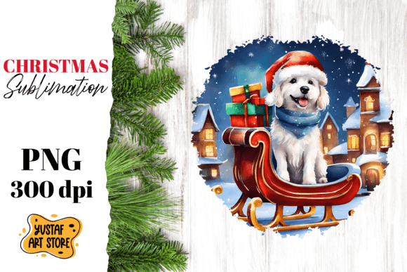 Download Christmas Dog Sublimation Design. Funny - Design Collection