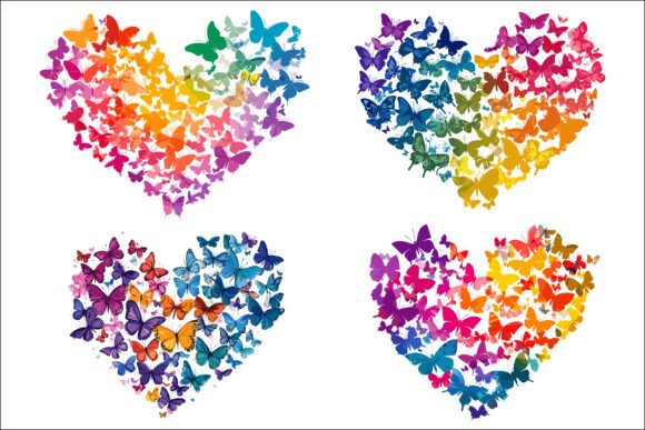 Download Romantic Butterfly Heart Design. - Design Collection