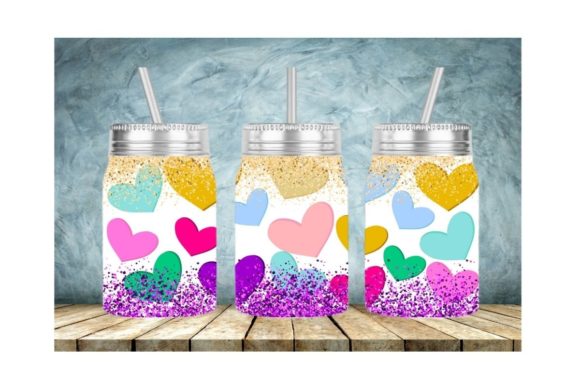 Download Valentine's Hearts Glitter Design 17 Oz - Design Collection