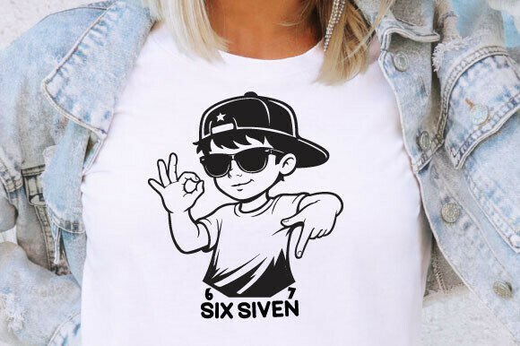 Download Cool Boy Six Seven T-Shirt Svg Design - Design Collection