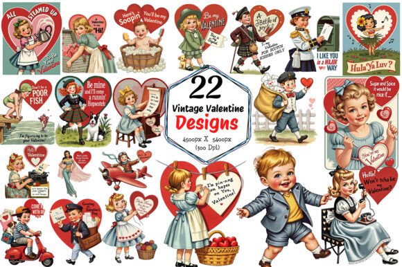 Download Vintage Valentine Designs for Your - Design Collection