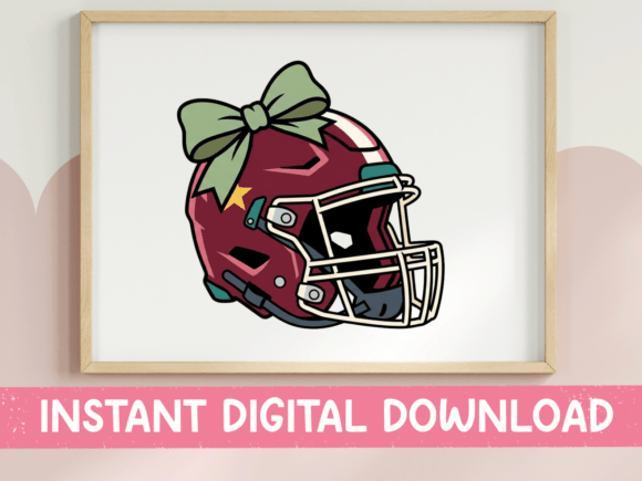 Download Football Helmet with Green Bow Design - Design Collection