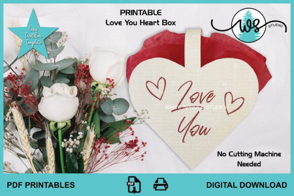 Download Valentine Heart Box Printable Template - Premium Bundle
