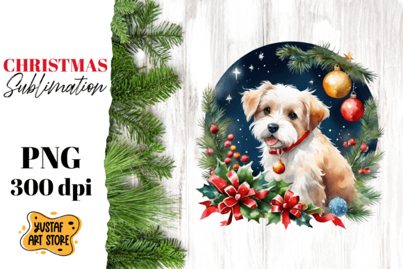 Download Christmas Dog Sublimation Design. - Design Collection