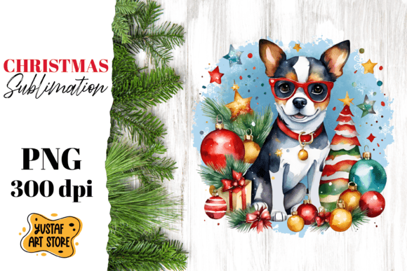 Download Christmas Dog Sublimation Design. Funny - Design Collection