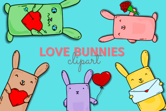 Download Love Bunnies Clip Art {Valentine's Day} - Premium Resources