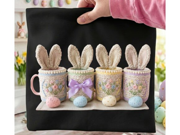 Download Easter Theme Cups Faux Yarn Design Png - Design Collection