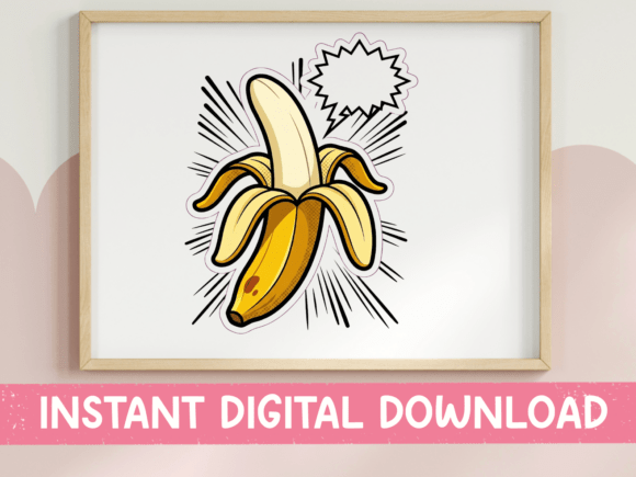 Download Bold Peeled Banana Comic Pop Art Design - Design Collection