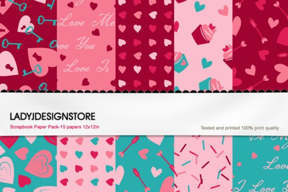 Download Sweet Valentine Heart Digital Papers - Premium Bundle