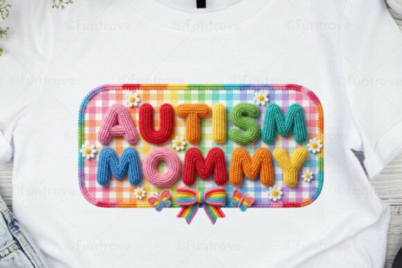 Download Autism Mommy Faux Yarn Design Patch PNG - Design Collection