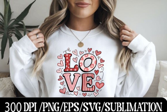 Download Playful LOVE Typography Design with Patt - Design Collection
