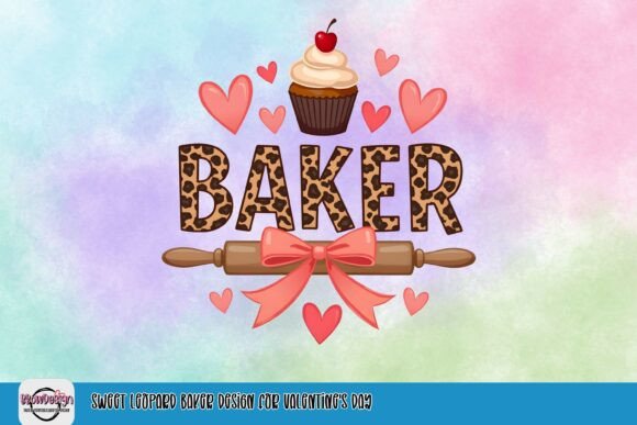 Download Sweet Leopard Baker Design for Valentine's Day - Design Collection