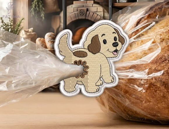 Download Cute Puppy Bag Tie Embroidery Design - Design Collection