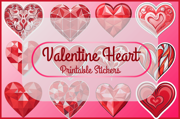 Download Valentine Heart Printable Stickers - Valentine heart printable Collection