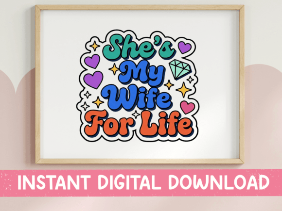 Download She's My Wife for Life Retro Design - Design Collection