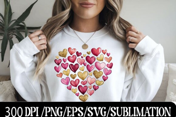 Download Heart Cluster Design with Glitter and Gl - Design Collection