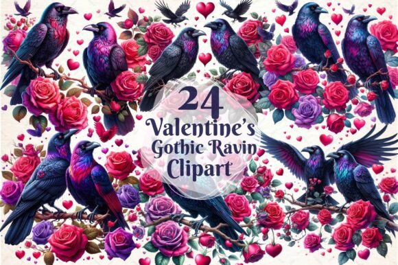 Download Valentine's Gothic Raven Clipart - Premium Resources
